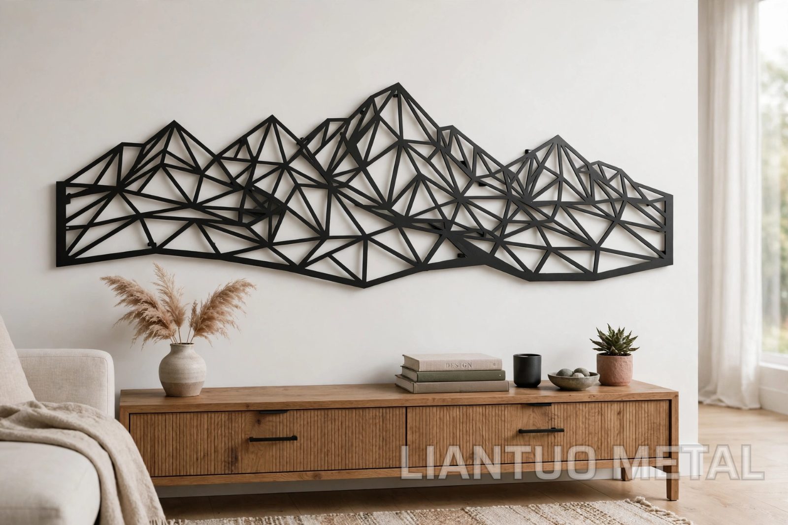 Geometric Mountain Metal Wall Art